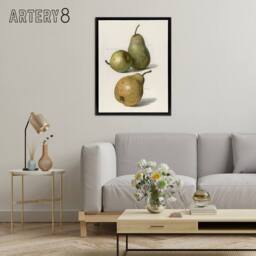 "Artery8 Vintage Illustration of Pear Varieties Wright Framed Canvas Wall Art in White - Size: W12"" x H16""" - thumbnail 3