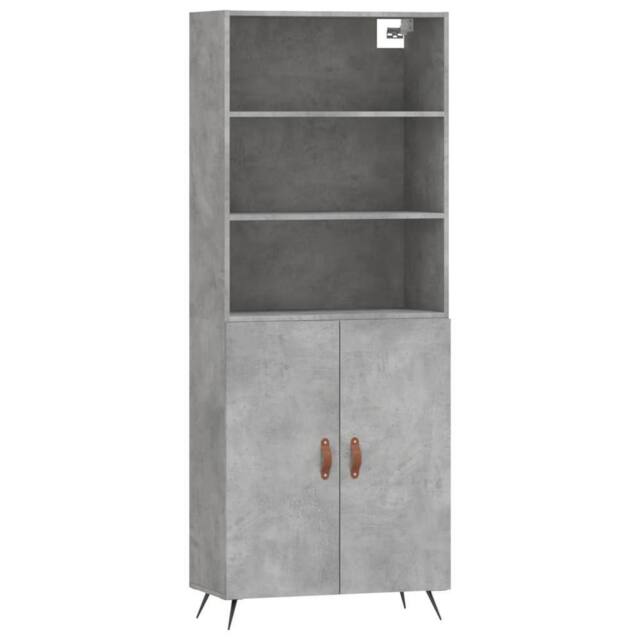 Berkfield Home Highboard Concrete Grey 69.5x34x180 cm Engineered Wood - image 1