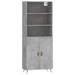 Berkfield Home Highboard Concrete Grey 69.5x34x180 cm Engineered Wood - thumbnail 1