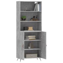 Berkfield Home Highboard Concrete Grey 69.5x34x180 cm Engineered Wood - thumbnail 3