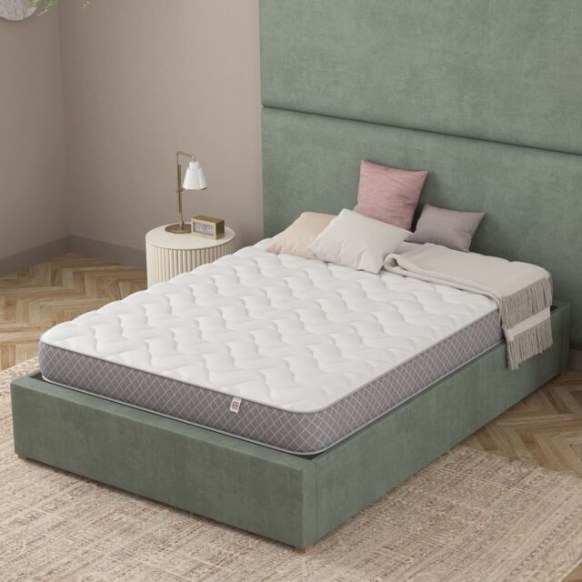 Catherine Lansfield Tranquil Nights Hybrid Mattress in White - Size: Small Double - image 1