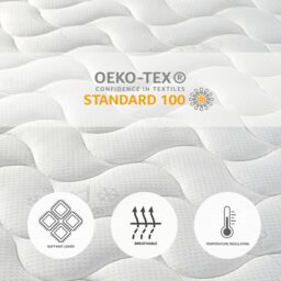 Catherine Lansfield Tranquil Nights Hybrid Mattress in White - Size: Small Double - thumbnail 4