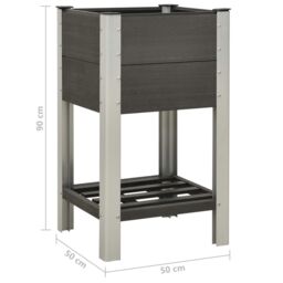 Berkfield Home Garden Raised Bed with Shelf 50x50x90 cm WPC Grey - Size: 50 x 50 x 90 cm - thumbnail 5