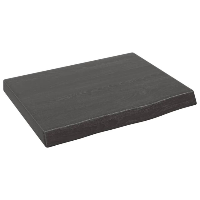 Berkfield Home Wall Shelf Dark Grey 40x30x(2-4) cm Treated Solid Wood Oak in Brown - image 1