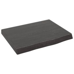 Berkfield Home Wall Shelf Dark Grey 40x30x(2-4) cm Treated Solid Wood Oak in Brown - thumbnail 1