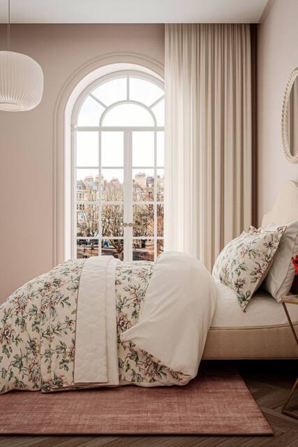 V&A 'Peony Blossom' Cotton Duvet Cover Set in Light Pink - Size: Single - image 1