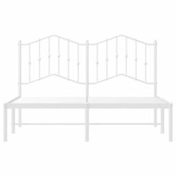 Berkfield Home Metal Bed Frame with Headboard White 150x200 cm King Size - thumbnail 5