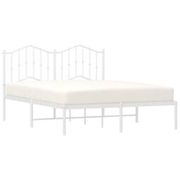 Berkfield Home Metal Bed Frame with Headboard White 150x200 cm King Size - thumbnail 3