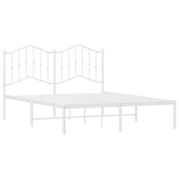 Berkfield Home Metal Bed Frame with Headboard White 150x200 cm King Size - thumbnail 4