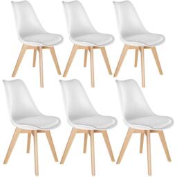 tectake Dining Chair Set Frederikke Set Of 6 - White - Size: 6 Pack - thumbnail 1