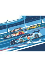 Origin Murals Sports Cars Wall Mural in Blue - Size: W350 cm x H280 cm - thumbnail 2