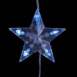Berkfield Home LED Star Curtain Fairy Lights 200 LED Blue 8 Function - thumbnail 6