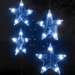 Berkfield Home LED Star Curtain Fairy Lights 200 LED Blue 8 Function - thumbnail 5