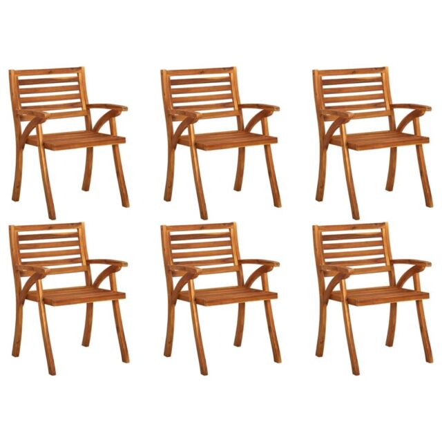Berkfield Home Garden Chairs 6 pcs Solid Acacia Wood in Brown - image 1