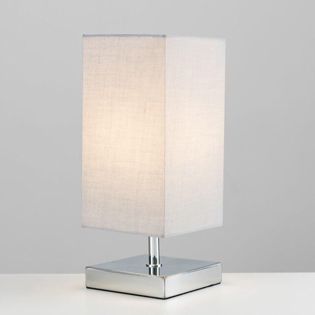 ValueLights Yuko Pair of Silver Table Lamps Touch On/Off Dimmable - image 1