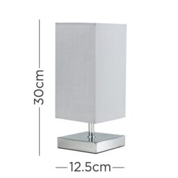 ValueLights Yuko Pair of Silver Table Lamps Touch On/Off Dimmable - thumbnail 5