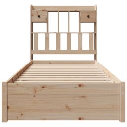 Berkfield Home Bookcase Bed without Mattress 75x190cm Small Single Solid Wood Pine in Brown - thumbnail 4
