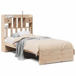 Berkfield Home Bookcase Bed without Mattress 75x190cm Small Single Solid Wood Pine in Brown - thumbnail 2