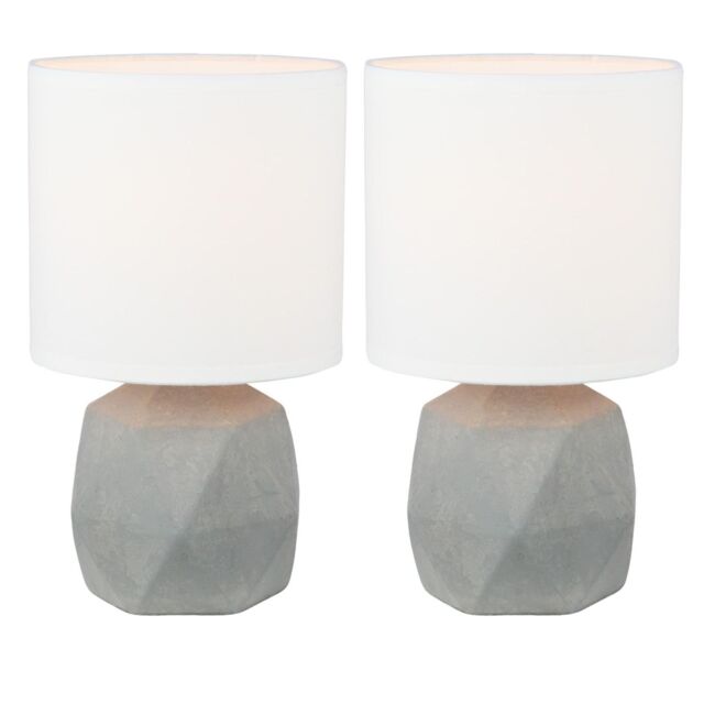 First Choice Lighting Set of 2 Wilson - Concrete Lamps in Grey - image 1