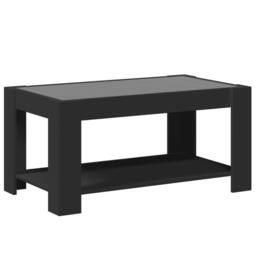 Berkfield Home Coffee Table with LED Black 93x53x45 cm Engineered Wood - Size: 93 x 53 x 45 cm - thumbnail 8
