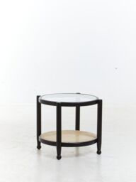 Orsina Cebu Rattan & Glass Side Table in Black - thumbnail 4