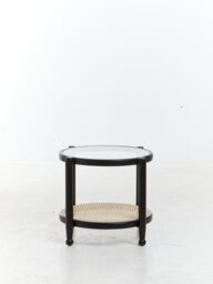 Orsina Cebu Rattan & Glass Side Table in Black - thumbnail 3