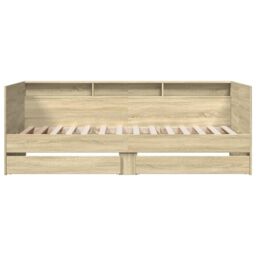 Berkfield Home Daybed with Drawers without Mattress Sonoma Oak 90x190 cm Single in Brown - thumbnail 4