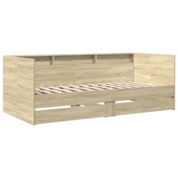 Berkfield Home Daybed with Drawers without Mattress Sonoma Oak 90x190 cm Single in Brown - thumbnail 3