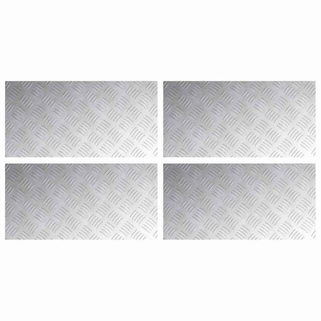 Berkfield Home Aluminium Checker Plates 4 pcs Anti-Slip 60x30 cm in Silver - Size: Medium - image 1