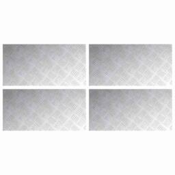 Berkfield Home Aluminium Checker Plates 4 pcs Anti-Slip 60x30 cm in Silver - Size: Medium - thumbnail 1