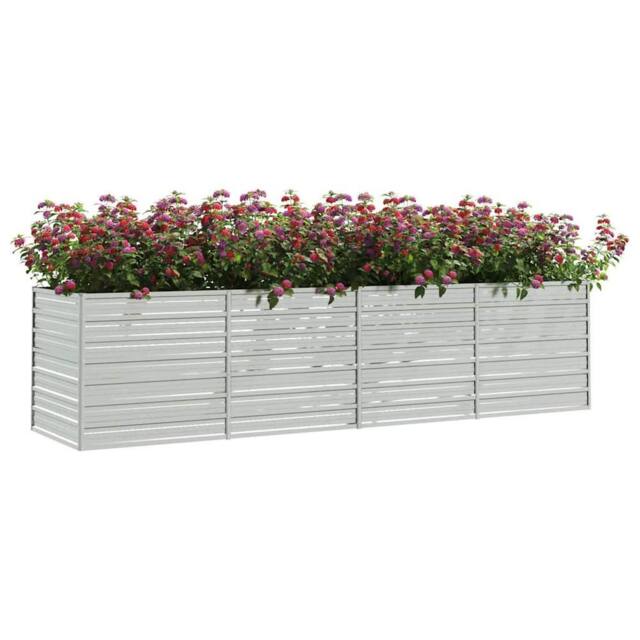 Berkfield Home Garden Raised Bed 320x80x77 cm Galvanized Steel Silver - Size: 320 x 80 x 77 cm - image 1