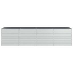 Berkfield Home Garden Raised Bed 320x80x77 cm Galvanized Steel Silver - Size: 320 x 80 x 77 cm - thumbnail 4