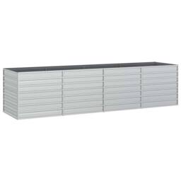 Berkfield Home Garden Raised Bed 320x80x77 cm Galvanized Steel Silver - Size: 320 x 80 x 77 cm - thumbnail 3