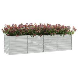 Berkfield Home Garden Raised Bed 320x80x77 cm Galvanized Steel Silver - Size: 320 x 80 x 77 cm - thumbnail 1