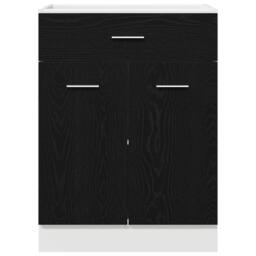 Berkfield Home Black Oak Drawer Base Cabinet - 60x46x81.5 cm Made from Wood - thumbnail 7