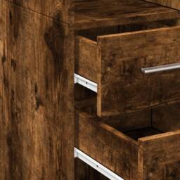 Berkfield Home Highboard Smoked Oak 30x42.5x185 cm Engineered Wood in Brown - thumbnail 7
