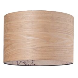Happy Homewares Bamboo Wood Effect Lamp Shade with Inner Lining of Birds & Trees in Light Brown - Size: 12 inches - thumbnail 2
