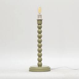 First Choice Lighting Set of 2 Bobbin - Sage Green Table Lamp Bases - thumbnail 3