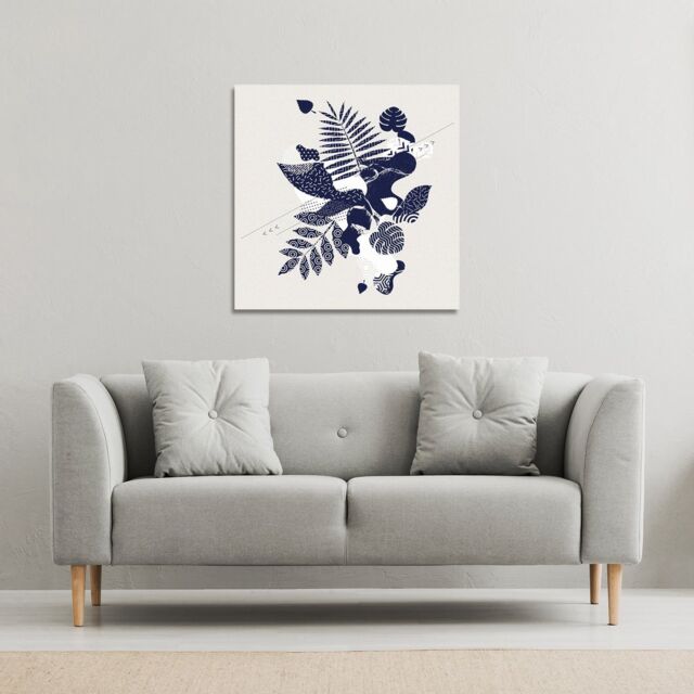 Benjamin Tate Design Decorative Leaf Prints (Canvas Print) / 114 x 114 x 4cm in Natural - Size: 114 x 114 x 4 cm - image 1