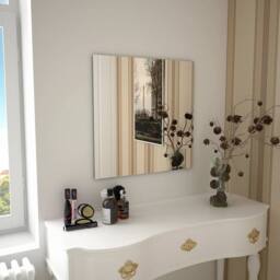 Berkfield Home Wall Mirror 60x60 cm Square Glass in Silver - thumbnail 1