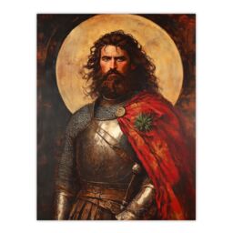 "Artery8 William Wallace Scottish Knight Portrait Painting Wall Art Print in Red - Size: W24"" x H32""" - thumbnail 1