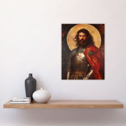 "Artery8 William Wallace Scottish Knight Portrait Painting Wall Art Print in Red - Size: W24"" x H32""" - thumbnail 4