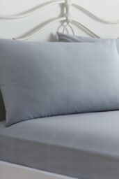 Dreams & Drapes 'Kristen' Soft Touch 28cm Fitted Bed Sheet Set in Grey - Size: Single