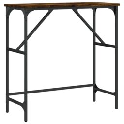 Berkfield Home Console Table Smoked Oak 75x32x75 cm Engineered Wood in Brown - Size: 75 x 32 x 75 cm - thumbnail 2