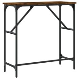Berkfield Home Console Table Smoked Oak 75x32x75 cm Engineered Wood in Brown - Size: 75 x 32 x 75 cm - thumbnail 6