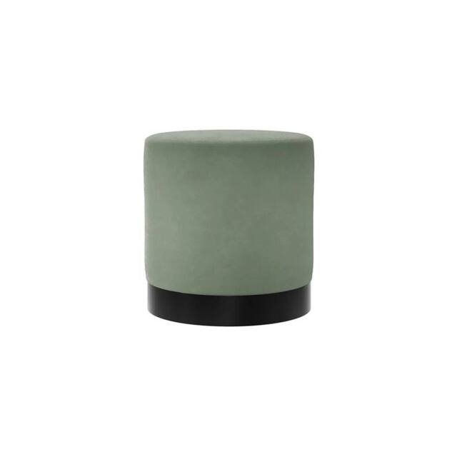FORGEVIO Velvet Pouffe Small Multipurpose Design with Matte Black Base in Green - image 1