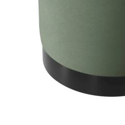 FORGEVIO Velvet Pouffe Small Multipurpose Design with Matte Black Base in Green - thumbnail 2