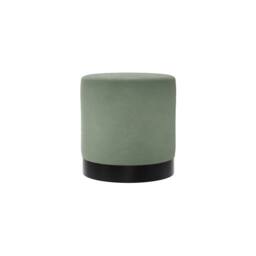 FORGEVIO Velvet Pouffe Small Multipurpose Design with Matte Black Base in Green - thumbnail 1