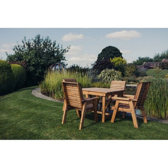 Churnet Valley Garden Furniture Ltd Valley Square 4XC Set - Min. Assembly Required - Set of Cushions Inc in Brown - image 1