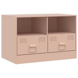 Berkfield Home TV Cabinet Pink 67x39x44 cm Steel - Size: 67 x 39 x 44 cm - thumbnail 2